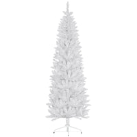 HOMCOM - Arbre de Noël artificiel de 7pi de haut avec base en acier - blanc-Arbre vert de 7pi de haut, offrant un aspect sain et naturel 