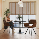Homy Casa Swivel Office Reception Chairs - Suede Brown Fabric - 2 Pack-Adjustable anti-slip foot caps for floor protection and balance.