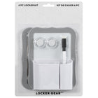 Locker Gear - Kit en plastique pour casier - Gris-Ensemble complet - comprend un tableau blanc courbé, un miroir, un porte-crayon et des aimants