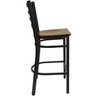Flash Furniture - Tabouret de restaurant de la série HERCULES en métal noir avec dossier échelle - siège en bois d'acajou-Assemblage soudé