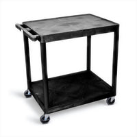 Luxor - Grand chariot utilitaire en mousse structurelle à 2 tablettes - 24" x 32" - capacité 300 lb - noir-Chariot utilitaire polyvalent, idéal comme chariot de service, de rangement et plus encore
