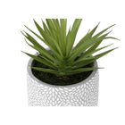 Monarch Specialties - 9362 Succulente Artificielle 9" de Haut - Pots en Ciment Blanc - Ensemble de 2-Profitez d'un aspect réaliste sans entretien  ces succulentes artificielles offrent la beauté du vert sans maintenance, idéales pour les modes de vie actifs
