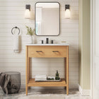 Modway Zaire 30" Bathroom Vanity Cabinet - Natural-Metal Handle Pulls