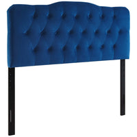 Modway Annabel Diamond Tufted Performance Velvet Queen Headboard - Navy-Luxurious Modern Queen Headboard