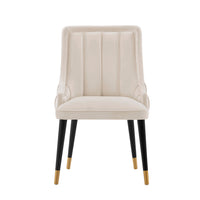 Manhattan Comfort - Chaise de salle à manger moderne Eda 58 cm en velours crème-Chaise de salle à manger moderne pour salle à manger et usage de chaise de travail