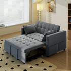 HOMCOM Pull Out Sleeper Sofa Bed with USB Charging and Adjustable Backrest - Dark Grey-Four side storage pockets organize remotes and magazines efficiently