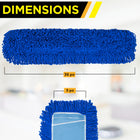 Gritt Commercial - Tête de vadrouille à poussière en microfibre bouclée - 36 po x 5 po - Bleu - Paquet de 3-Nettoie plusieurs surfaces : la tête de vadrouille en microfibre couvre une grande surface et est conçue pour laisser tous les planchers propres et sans stries