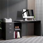 HOMCOM - Bureau en l avec tiroirs - 46 po L x 32,75 po l x 30 po H - noir-Comprend 2 compartiments, 2 tiroirs et une armoire