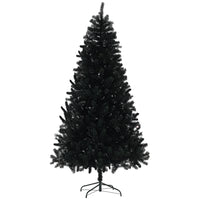 HOMCOM 7.5' Artificial Christmas Tree with Auto Open - Steel Base - Black-7.5ft/2.25m tall in a wide shape, providing a healthy, natural look 