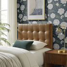 Modway Lily Vegan Leather Twin Size Headboard - Toast-Biscuit Tufted Design