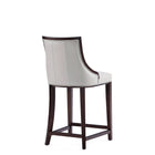 Manhattan Comfort Fifth Avenue 19" Traditional Faux Leather Upholstered Counter Stool - Light Grey - 3 Pack-Delivered to you Fully Assembled! No Assembly Required