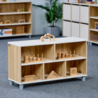 Beleduc Furniture - étagère en bois Palermo -pour salle de classe à 5 cubes et 2 couches à dos fermé - grain naturel-Idéal pour les salles de classe et les centres d'éducation de la petite enfance