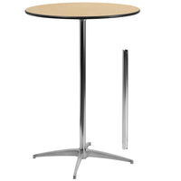 Flash Furniture 30" Round Wood Cocktail Table with 30" & 42" Columns-Cocktail Table