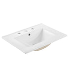Modway - Chaucer 24" Vanette de salle de bain - Noir Blanc-Stratifié à grain de bois