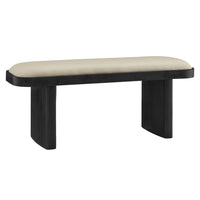 Modway Iver 43" Upholstered Wood Accent Bench - Black/Flax-43" Oval Bench