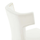 Modway Curve Performance Velvet Dining Chairs - White - 2 Pack-9