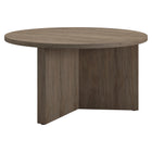 Hudson&Canal - Table basse ronde Anders de 81 cm de large par - Chêne gris vieilli-Le plateau de table a une capacité de poids de 50 lb