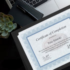 St. James Premium Double Display Certificate Holders for 8.5" x 11" Documents - Black with Gold Foil Border - 10 Pack-Double display—holds up to two 8.5" x 11" documents