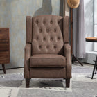 HOMCOM - Fauteuil d’appoint en similicuir avec pieds en bois - rembourrage épais pour salon - brun-Assemblage requis  