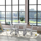 Qaba Toddlers Adjustable Height Table and Chair 3-Piece Set with Storage - Grey-The height of the table and chairs is adjustable with nails to suit kids' need 