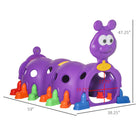 Qaba - Tunnel de jeu pour tout-petits en forme de chenille - 150 x 96 x 119 cm - Violet-Bords lisses 