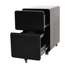 Geelong 2-Drawer Rounded Filing Cabinet - Black-Ball-Bearing Drawer Slides