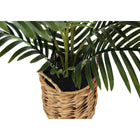 Monarch Specialties - Plante Artificielle - 24 po H - Palme - Mis En Pot - Touche Réelle - Feuilles Vertes - Panier Tressé Beige-Pas d'assemblage requis: dimensions du produit: 25 po L x 23 po L x 24 po H
