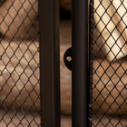 HOMCOM 3-Panel Folding Freestanding Fireplace Screen with Door - Black-Mesh design allow you to watch the fire through the screen 