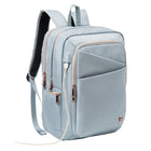 Swissdigital Design Katy Rose Tech Backpack with Apple Find My - Teal Blue-Trolley sleeve fits over upright luggage handle for hands-free. Padded laptop compartment is typically designed to fit any laptop or tablet up to 16" in size. Padded tablet compartment is typically designed to fit any tablet up to 12.9" in size.