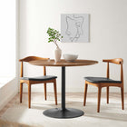 Modway Amuse 40" Dining Table - Black Walnut-Chip-Resistant Metal Pedestal Base