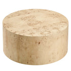 Modway Cosmos 35" Round Burl Wood Coffee Table - Natural Burl-Easy Upkeep