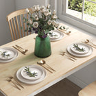 HOMCOM - Table de cuisine style ferme avec cadre en bois pour salle à manger - bois naturel-Assemblage requis 