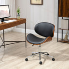 Vinsetto - Chaise de bureau dossier bas sans accoudoirs - assise courbée - noire-Siège profilé à large courbe avec dossier pour un soutien complet