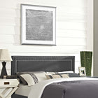 Modway Jessamine Upholstered Fabric Full Headboard - Grey-Silver Accent Copper Buttons