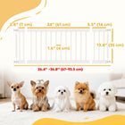 PawHut 26"-37" Dog Gate - 14" Tall Pet Gate and 2 Extensions - White-Extra rods prevent dogs from squeezing through edges