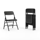 Flash Furniture – Chaise pliante en métal, Hercules, triple entretoises incurvées et quatre charnières en vinyle, noir, paq./4-Patins glisseurs non marquantes