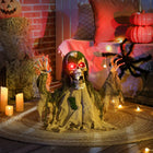 Outsunny Animated Half-Body Skeleton Halloween Decoration-Dynamic sound and light effects create an immersive, terrifying Halloween atmosphere 