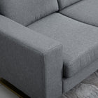 HOMCOM - Canapé-lit moderne trois places en lin - gris foncé-3 coussins de dossier et 3 coussins d’assise inclus pour plus de confort   