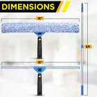 Gritt Commercial Pro Window Washing Cleaning Kit - 18" Squeegee - 18" Washer - 6' Telescopic Pole-Great for heavy-duty window cleaning