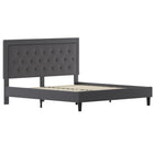 Flash Furniture - Lit plateforme Roxbury très grand touffeté en tissu gris foncé-Tête de lit à panneau