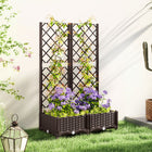 Outsunny - jardinière surélevée en plastique 32 po L x 16 po l x 48 po H avec treillis-Matériau PP léger et fiable, améliore la portabilité et la durabilité
