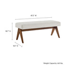 Modway Lyra 47" Fabric Upholstered Bench - Ivory-47 Inches