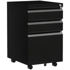 Vinsetto Steel Letter/A4/Legal Filing Cabinet with Lock & Hanging Bar - Black-Fits under desks for efficient space utilization
