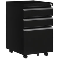 Vinsetto - Armoire à dossiers en acier Letter/A4/Legal avec serrure et barre de suspension - noir-Se glisse sous les bureaux pour une utilisation efficace de l'espace 
