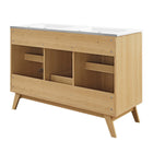 Modway - Soma 48" Meuble de salle de bain à double lavabo - Oak White-8