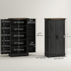 HOMCOM 47" H Pantry Cabinet with Adjustable Shelves - Black-Anti-tipping design ensures safety in daily use 