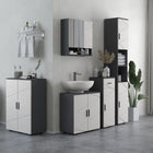 Kleankin Wall Mount Medicine Cabinet with Shelf and Mirror - Light Grey-Wall-mounted design is space-saving