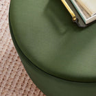 Modway Tilden Large 23" Round Performance Velvet Upholstered Ottoman - Moss Green/Natural-Non-Marking Foot Glides
