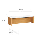 Modway Kinetic 49" Wall-Mount Office Desk With Cabinet and Shelf - White Natural-Particleboard and Melamine Construction