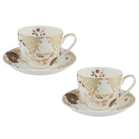 Maxwell & Williams Kimono Breakfast Cup & Saucer - 480ml - White - 2 Pack-Made of Fine Bone China